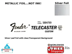 FENDER TELECASTER GUITAR DECAL FOIL WATERSLIDE HEADSTOCK RESTORATION LOGO 31S
