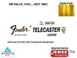 FENDER TELECASTER GUITAR DECAL FOIL WATERSLIDE HEADSTOCK RESTORATION LOGO 31G