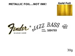 FENDER JAZZ BASS GUITAR DECAL FOIL WATERSLIDE HEADSTOCK RESTORATION LOGO 30G