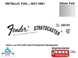 FENDER STRATOCASTER GUITAR DECAL FOIL WATERSLIDE HEADSTOCK RESTORATION LOGO 26S