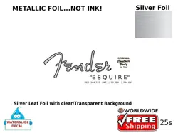 FENDER ESQUIRE GUITAR DECAL FOIL WATERSLIDE HEADSTOCK RESTORATION LOGO 25S
