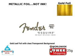 FENDER ESQUIRE GUITAR DECAL FOIL WATERSLIDE HEADSTOCK RESTORATION LOGO 25G