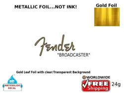 FENDER BROADCASTER GUITAR DECAL FOIL WATERSLIDE HEADSTOCK RESTORATION LOGO 24G