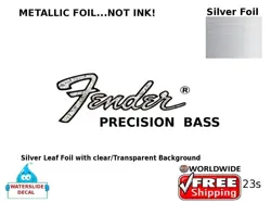 FENDER PRECISION GUITAR DECAL FOIL WATERSLIDE HEADSTOCK RESTORATION LOGO 23S