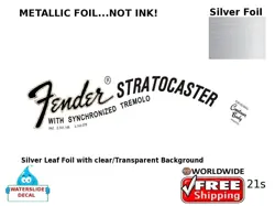 FENDER STRATOCASTER GUITAR DECAL FOIL WATERSLIDE HEADSTOCK RESTORATION LOGO 21S