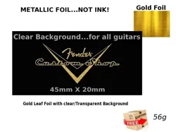FENDER CUSTOM SHOP GUITAR DECAL FOIL WATERSLIDE HEADSTOCK RESTORATION 56G