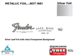 FENDER JAZZ BASS GUITAR DECAL FOIL WATERSLIDE HEADSTOCK RESTORATION  40S