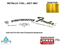 FENDER STRAT LEFTY GUITAR DECAL FOIL WATERSLIDE HEADSTOCK RESTORATION  39G