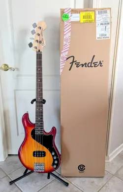 2014 FENDER DELUXE DIMENSION BASS IV CHERRY BURST NEAR MINT BEAUTY LOOK!