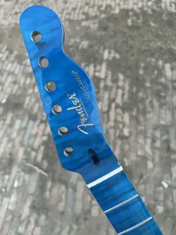 STAINLESS STEEL 22FRETS BLUE FLAME MAPLE ELECTRIC GUITAR NECK FENDER TELE STYLE