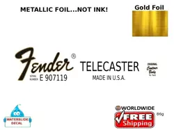 FENDER TELECASTER GUITAR DECAL FOIL WATERSLIDE HEADSTOCK RESTORATION LOGO 86G