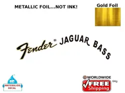 FENDER JAGUAR BASS GUITAR DECAL FOIL WATERSLIDE HEADSTOCK RESTORATION LOGO 64G