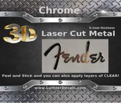 FENDER GUITAR DECAL 3D METAL HEADSTOCK RESTORATION STICKER M7