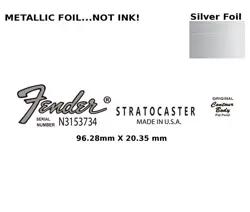 FENDER STRATOCASTER GUITAR DECAL FOIL WATERSLIDE HEADSTOCK RESTORATION LOGO 191S