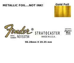 FENDER STRATOCASTER GUITAR DECAL FOIL WATERSLIDE HEADSTOCK RESTORATION LOGO 191G