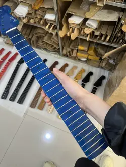 BLUE HANDLE FLAME MAPLE 22FRETS ELECTRIC GUITAR NECK GLOSS FENDER STRAT REPLACES