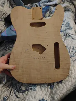UNFINISHED FENDER STYLE TELECASTER STYLE GUITAR BODY-WHITE WOOD