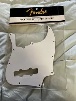 2 FENDER PICKGUARD 3-PLY WHITE STANDARD J-BASS 1 NEW IN PACKAGE