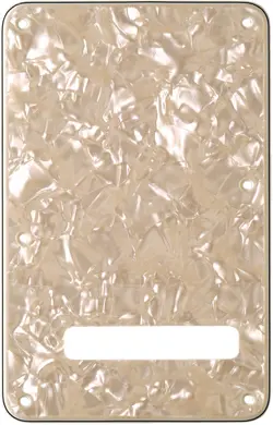 GENUINE FENDER STRAT BACKPLATE 4 PLY AGED WHITE MOTO (PEARL), 0991328000