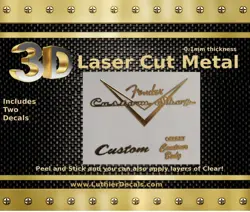 FENDER CUSTOM SHOP GUITAR DECAL 3D METAL HEADSTOCK RESTORATION STICKER LOGO M19B