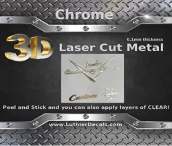 FENDER CUSTOM SHOP GUITAR DECAL 3D METAL HEADSTOCK RESTORATION STICKER LOGO M16