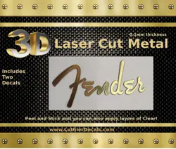 FENDER GUITAR DECAL 3D METAL HEADSTOCK RESTORATION STICKER M23B