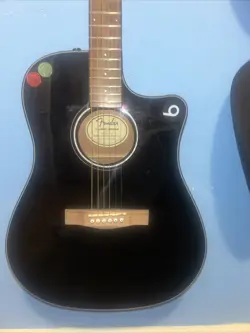 BLACK FENDER 6 STRING ACOUSTIC GUITAR 