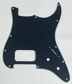 GUITAR PICKGUARD FOR FENDER STRATOCASTER START SINGLE HUMBUCKER 3 PLY BLACK