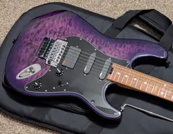 CHARVEL PRO MOD SOCAL MARCO SFLOGLI PURPLE QUILT GUITAR & NEW FENDER DLX GIG BAG