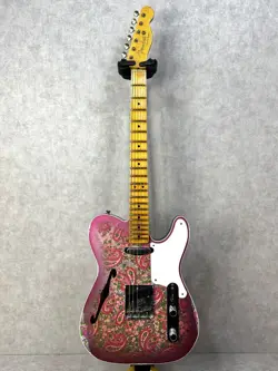 FENDER CS LIMITED EDITION DOUBLE ESQUIRE THINLINE CUSTOM RELIC AGED PINK PAISLEY