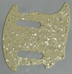 CUSTOM FOR FENDER OFFSET SERIES MUSTANG STYLE GUITAR PICKGUARD 1-PLY CREAM PEARL