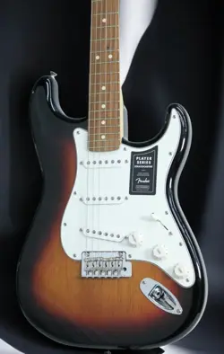 FENDER PLAYER STRATOCASTER ELECTRIC GUITAR 3-COLOR SUNBURST, PAU FERRO, 7.8LBS