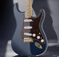 FENDER DELUXE PLAYERS STRATOCASTER SAPPHIRE BLUE TRANSPARENT ASH BODY, USED