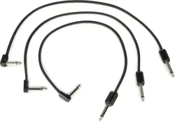 FENDER BLOCKCHAIN 16-INCH PATCH CABLE STRAIGHT TO RIGHT ANGLE (3-PACK)