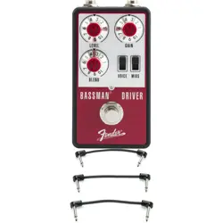 FENDER BASSMAN DRIVER BASS OVERDRIVE PEDAL WITH PATCH CABLES