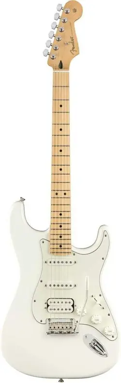 FENDER PLAYER STRATOCASTER HSS ELECTRIC GUITAR, POLAR WHITE, MAPLE FINGERBOARD