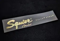 SQUIER BULLET STRAT BY FENDER WATERSLIDE HEADSTOCK DECAL DECAL SOLID GOLD NEW