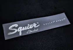 SQUIER BULLET STRAT BY FENDER WATERSLIDE HEADSTOCK DECAL DECAL SOLID SILVER NEW