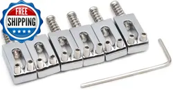CHROME GUITAR BRIDGE SADDLES WITH SCREWS & WRENCH FOR FENDER STRAT/TELE