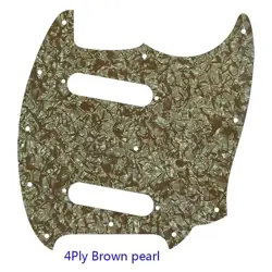 CUSTOM PARTS FOR US FENDER MUSTANG GUITAR PICKGUARD NO CONTROL HOLE, BROWN PEARL