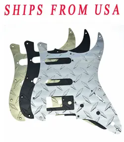 KAISH PREMIUM METAL DIAMOND PLATE ST HSS PICKGUARD FOR FENDER STRATOCASTER