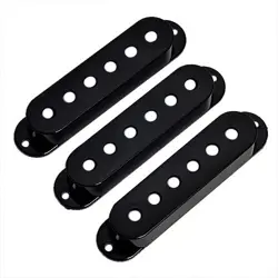 3 PCS SINGLE COIL PICKUP COVERS FOR FENDER STRAT GUITAR PARTS BLACK SSS