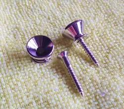 VINTAGE FENDER STYLE GUITAR STRAP BUTTONS - NICKEL, PAIR