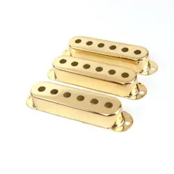 US GOLD PLATED SINGLE COIL PICKUP COVER SET FOR STRATOCASTER FENDER STRAT GUITAR