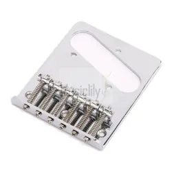 MUSICLILY CHROME VINTAGE 6 STRING ELECTRIC GUITAR BRIDGE FOR FENDER TELE STYLE