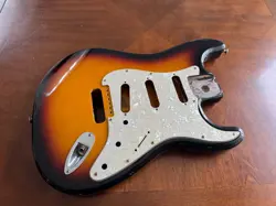2004 FENDER STRATOCASTER STANDARD MIM 3 TONE SUNBURST BODY USA PEARL PICKGUARD