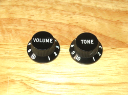 FENDER 1981 USA BLACK STRATOCASTER CONTROL KNOBS