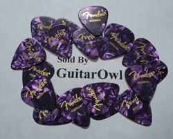 FENDER MEDIUM GUITAR PICKS PURPLE MOTO 351 CELLULOID 18 PICKS