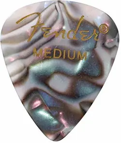 FENDER 351 PREMIUM CELLULOID GUITAR PICKS - MEDIUM, ABALONE - 12-PACK (1 DOZEN)