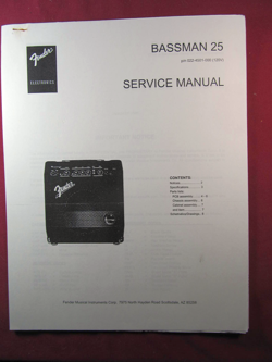FENDER BASSMAN 25 BASS GUITAR AMPLIFIER SERVICE MANUAL